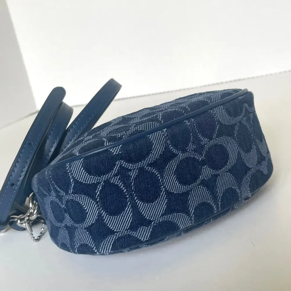 Coach Jonie Bag CAO04 Signature Denim Deep Blue Multi Crossbody Wristlet
